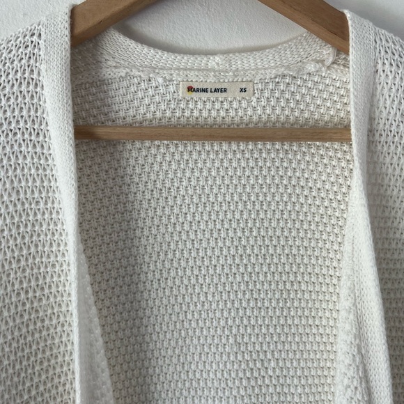 Marine Layer Catalina Open Front Knit Cardigan In Milk Size XS - Picture 8 of 11